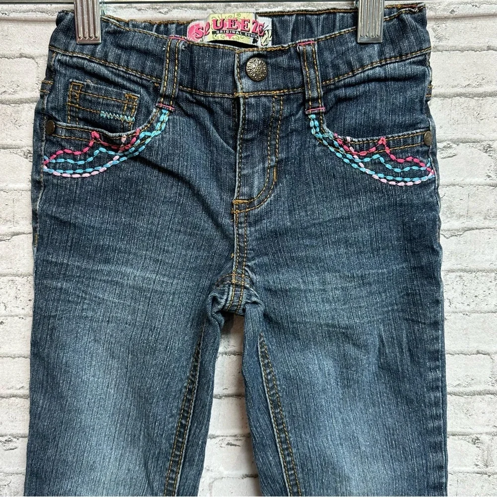 Squeeze Original Jeans Embroidered Butterfly Toddler 4T Denim Blue Jeans